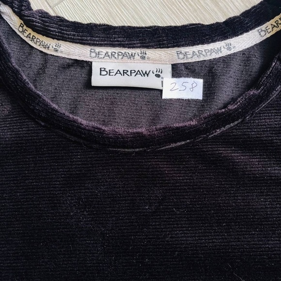 Bear Paw Base Layer 2-pc Set Corduroy Velvet Crew Neck Top With Pants Sz L Soft - Picture 3 of 8